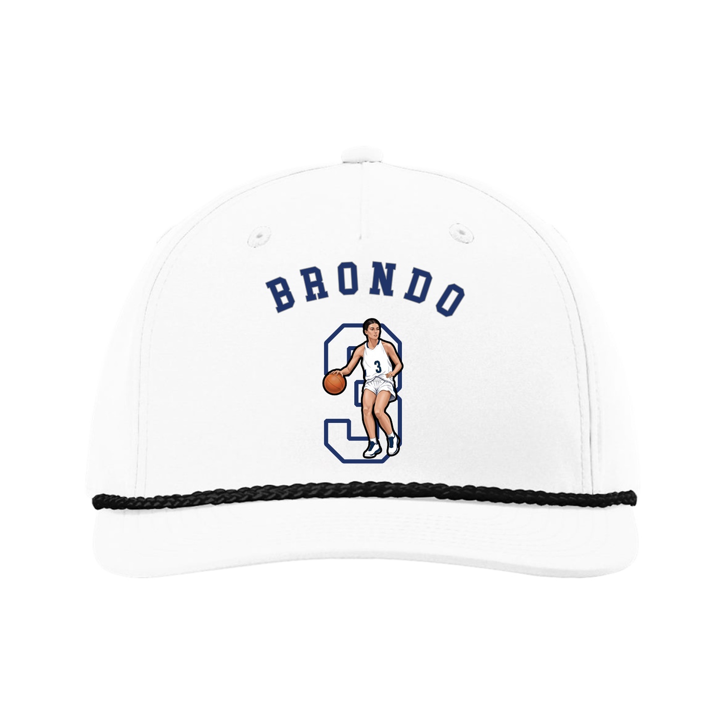 Five-Panel Classic Rope Cap — Shirsey Arch in White