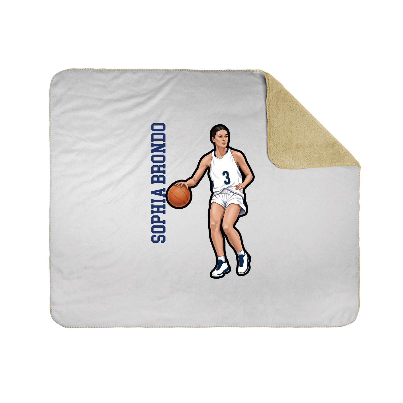 Throw Blanket — Name Vertical in White