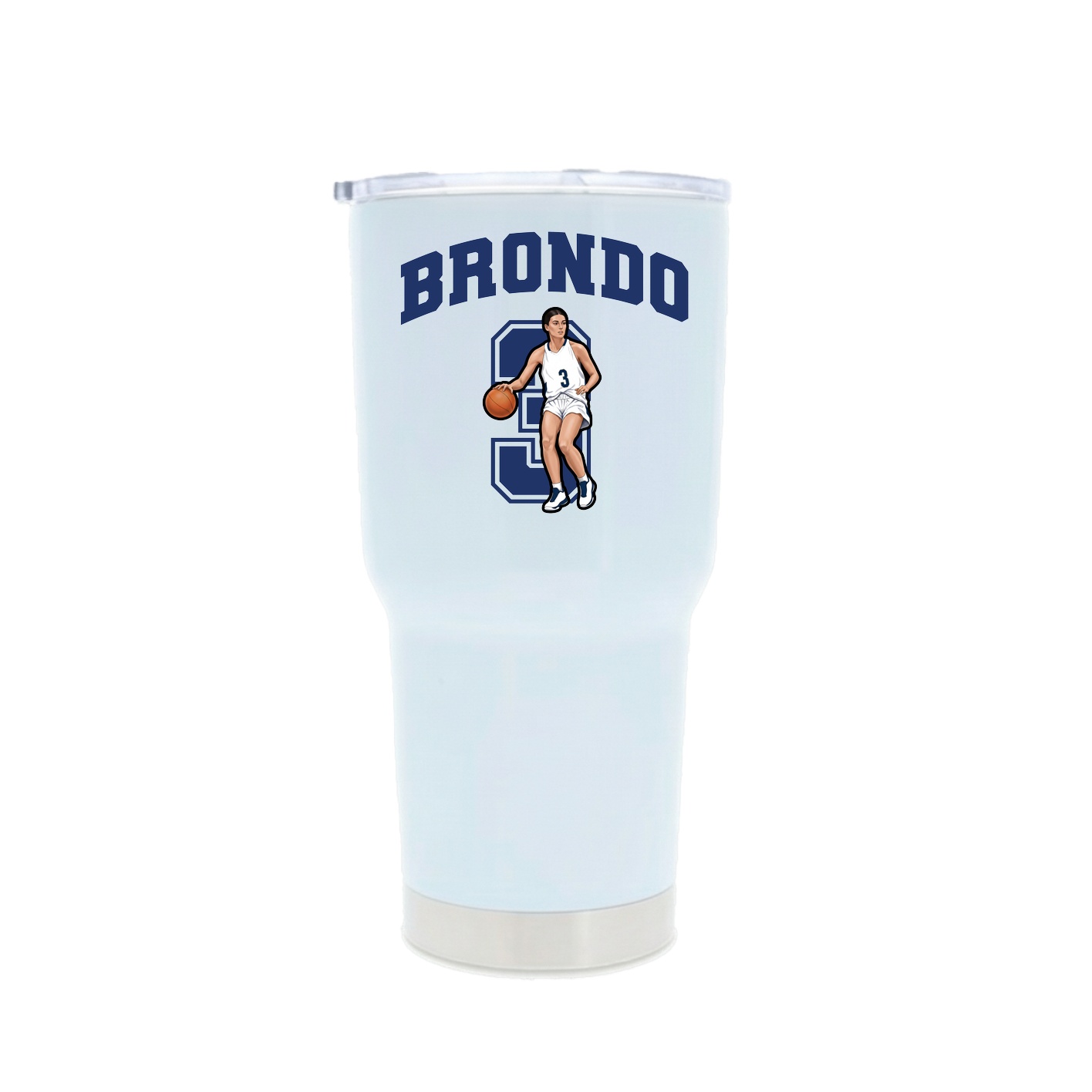 30oz Stainless Steel Tumbler — Number in White