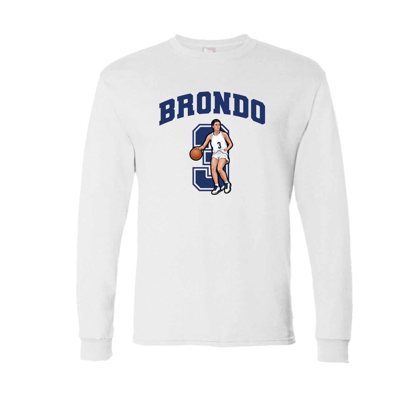Long Sleeve Tee — Number in White