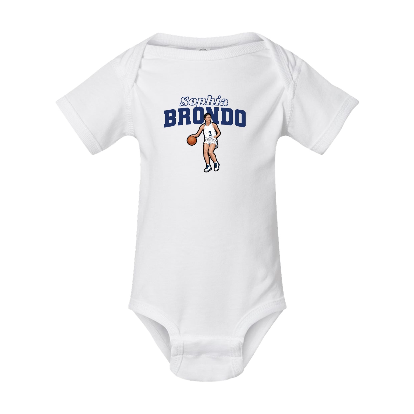 Baby Onesie — Name Arch in White