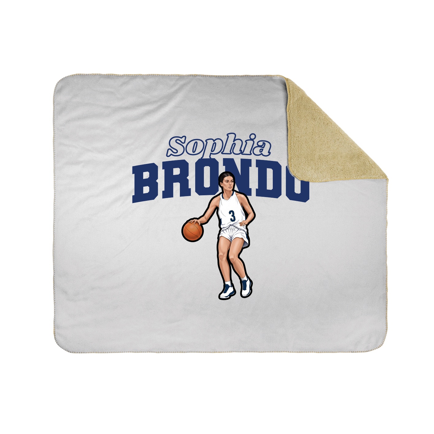 Throw Blanket — Name Arch in White