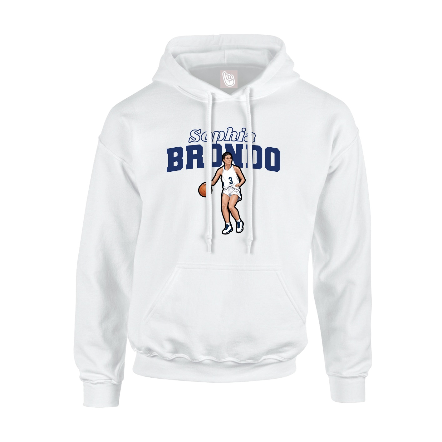 Hoodie — Name Arch in White
