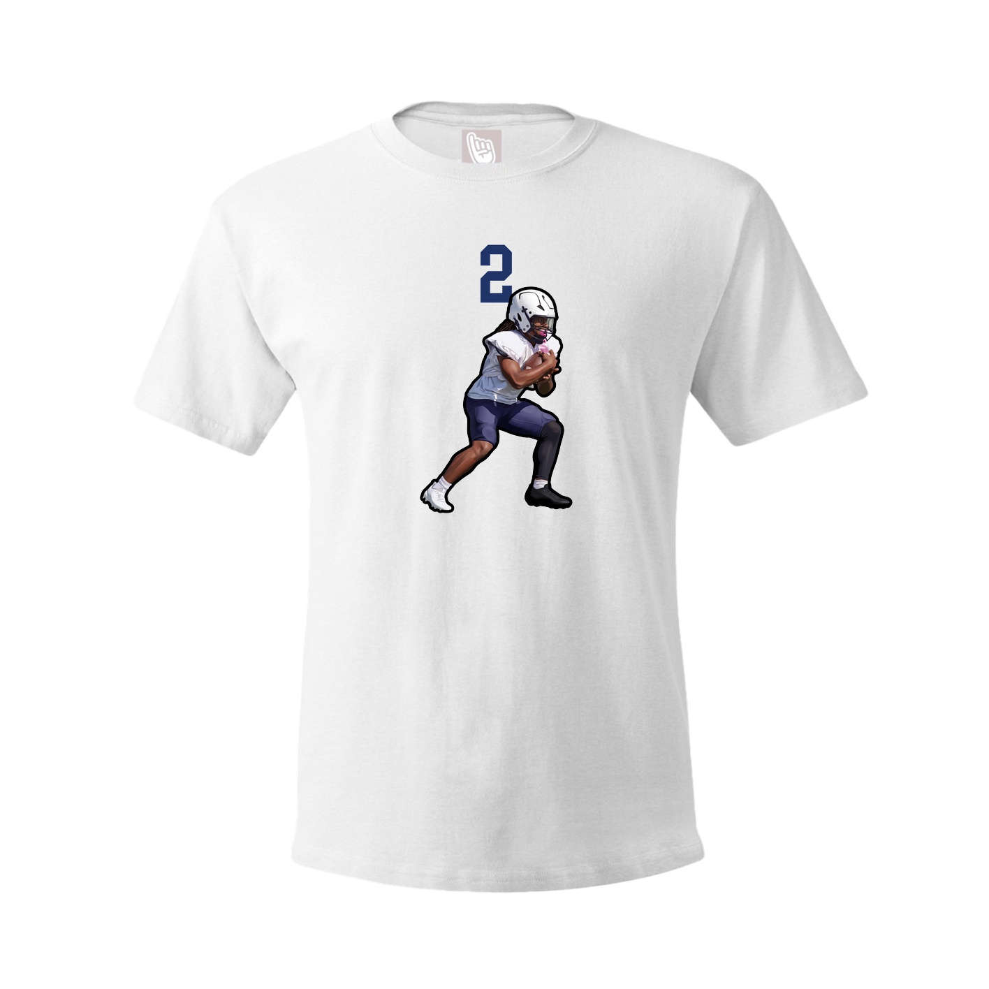 Youth Tee — Number Top in White