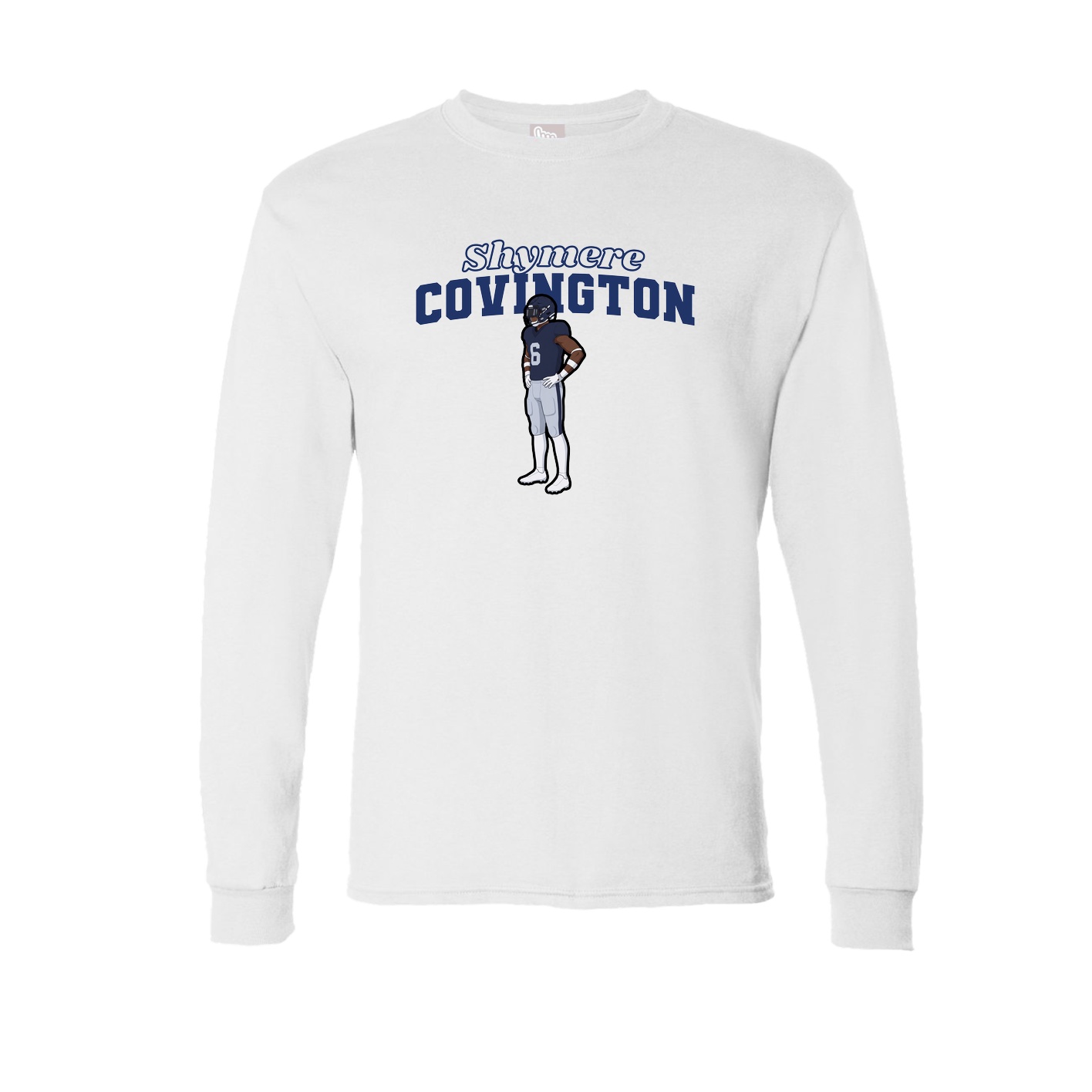 Long Sleeve Tee — Name Arch in White