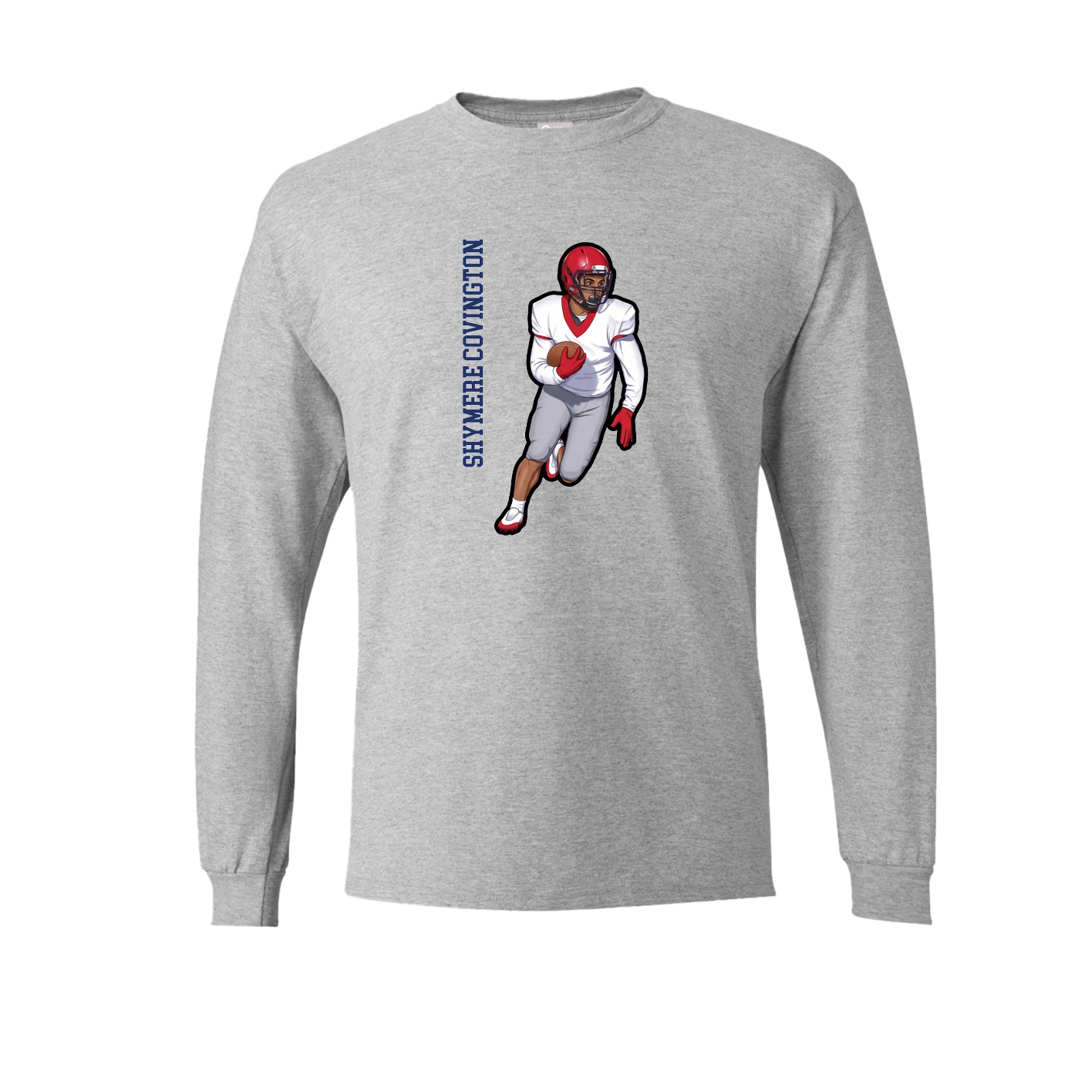 Long Sleeve Tee — Name Vertical in Grey
