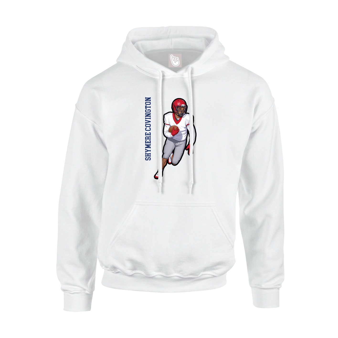 Hoodie — Name Vertical in White
