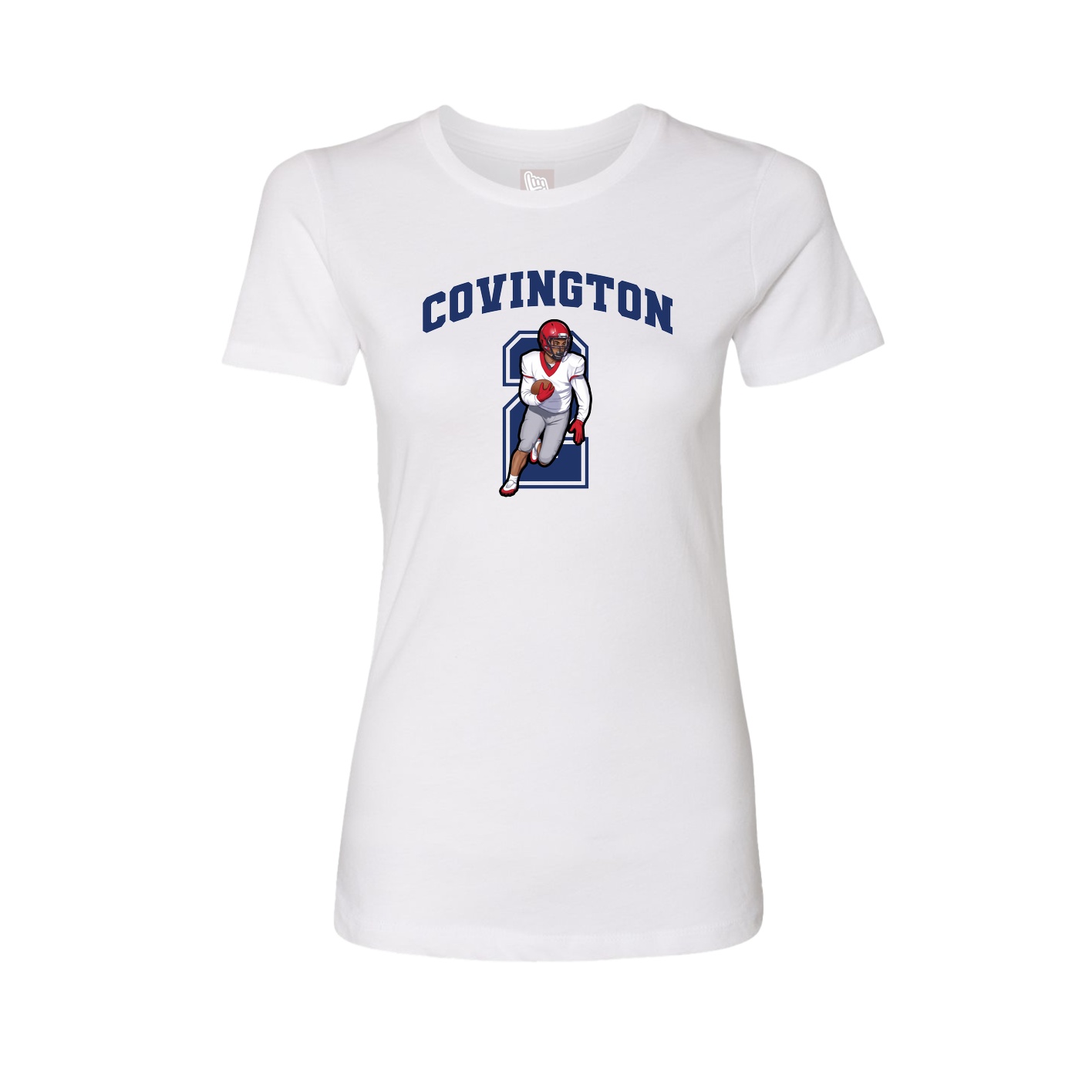 Fitted Women's Tee — Number in White