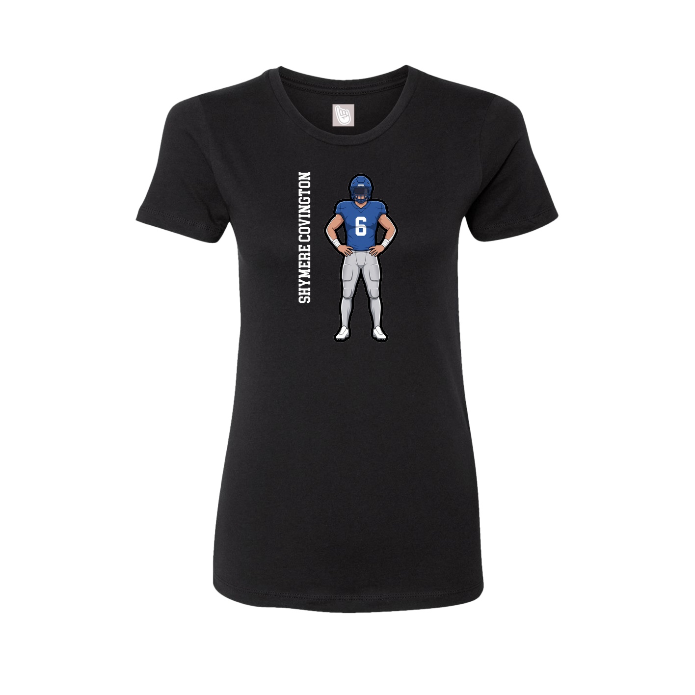 Fitted Women's Tee — Name Vertical in Black
