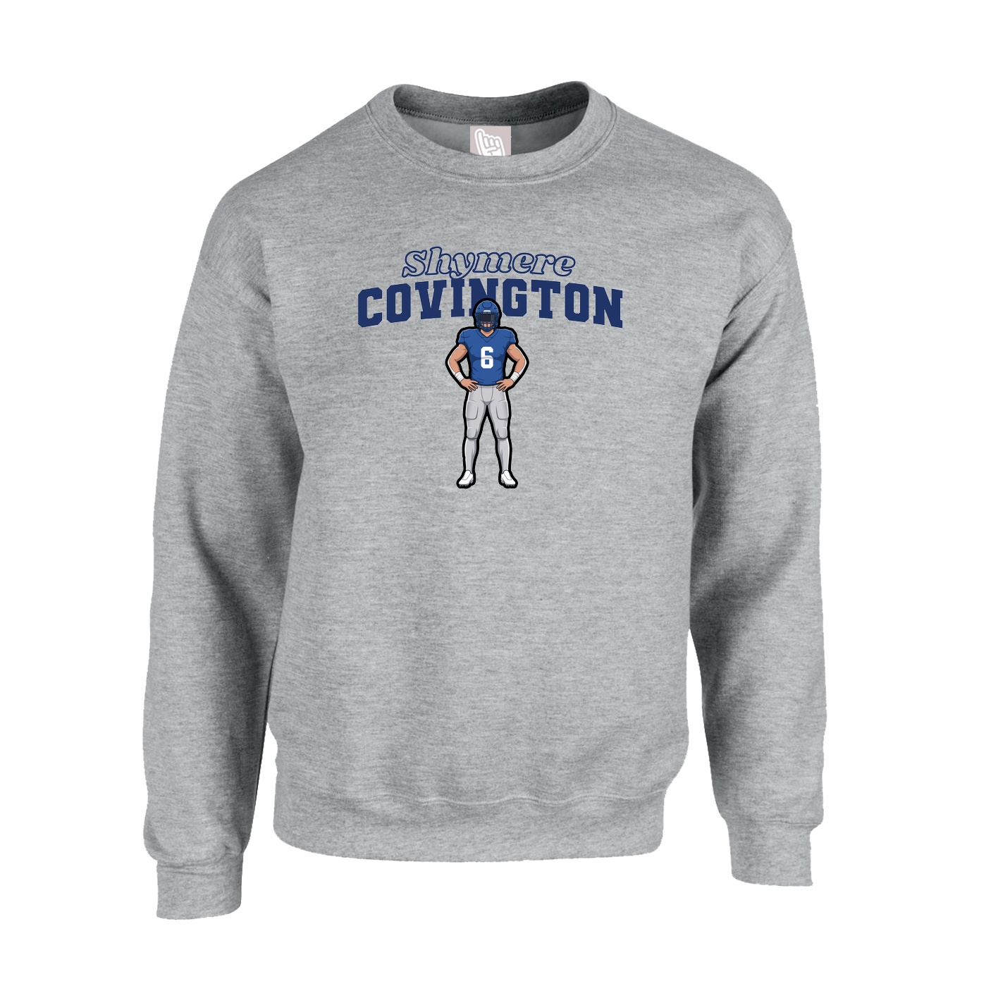Fleece Crew — Name Arch in Grey