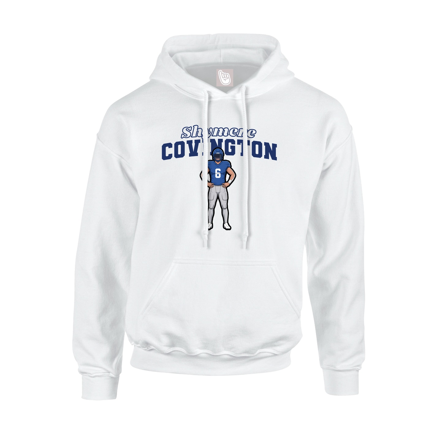 Youth Hoodie — Name Arch in White