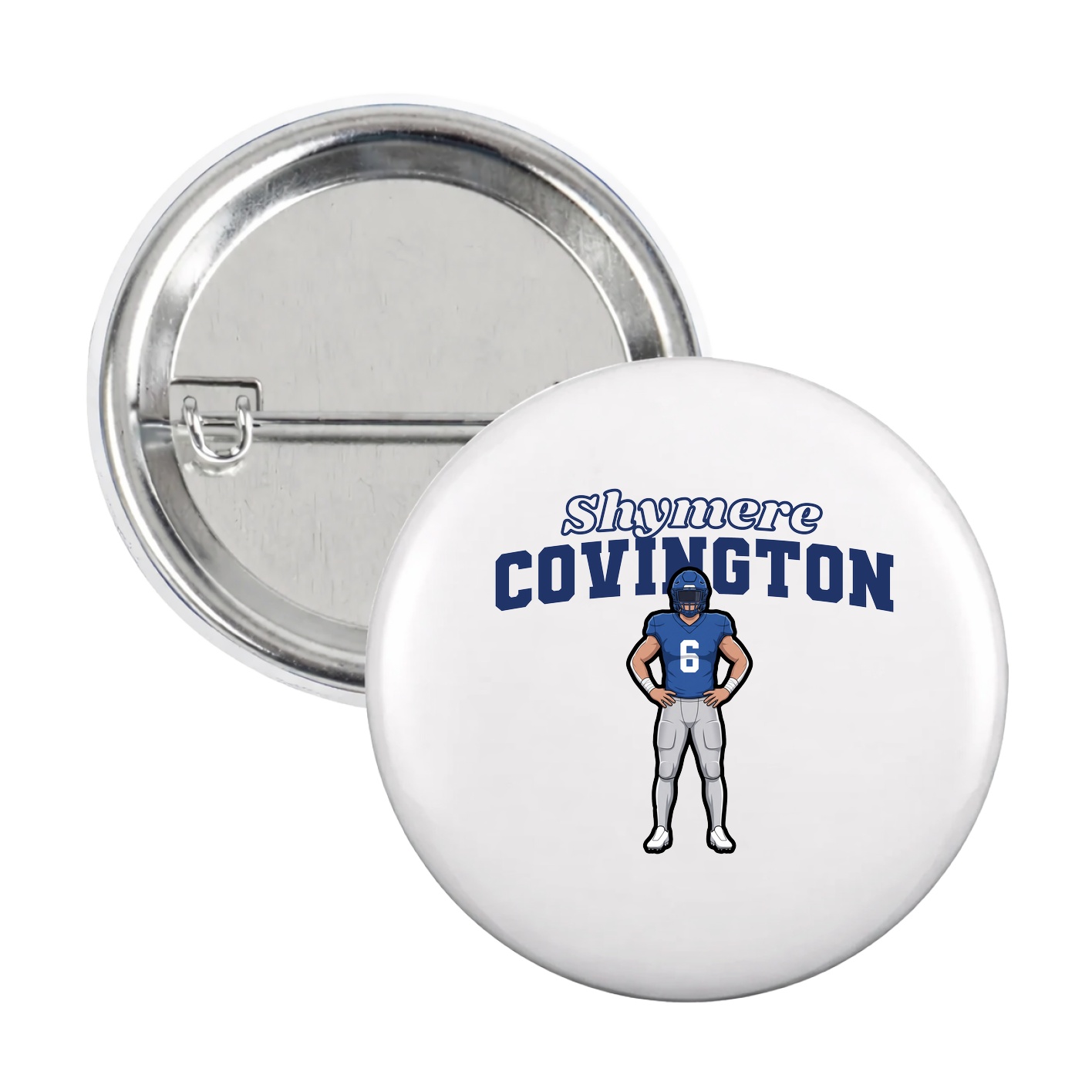 Game Day Button — Name Arch in White