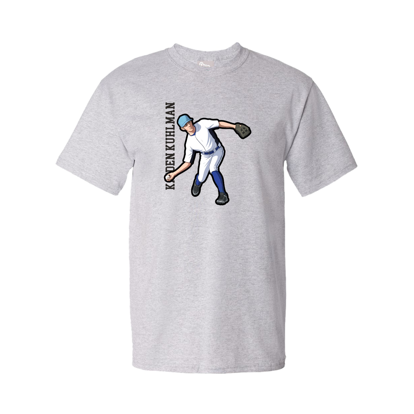 Tee — Name Vertical in Grey