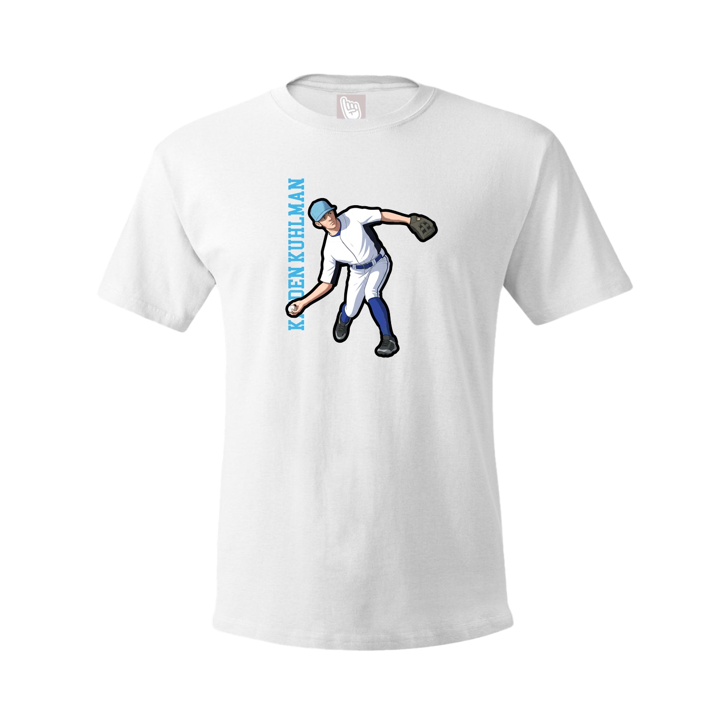 Youth Tee — Name Vertical in White