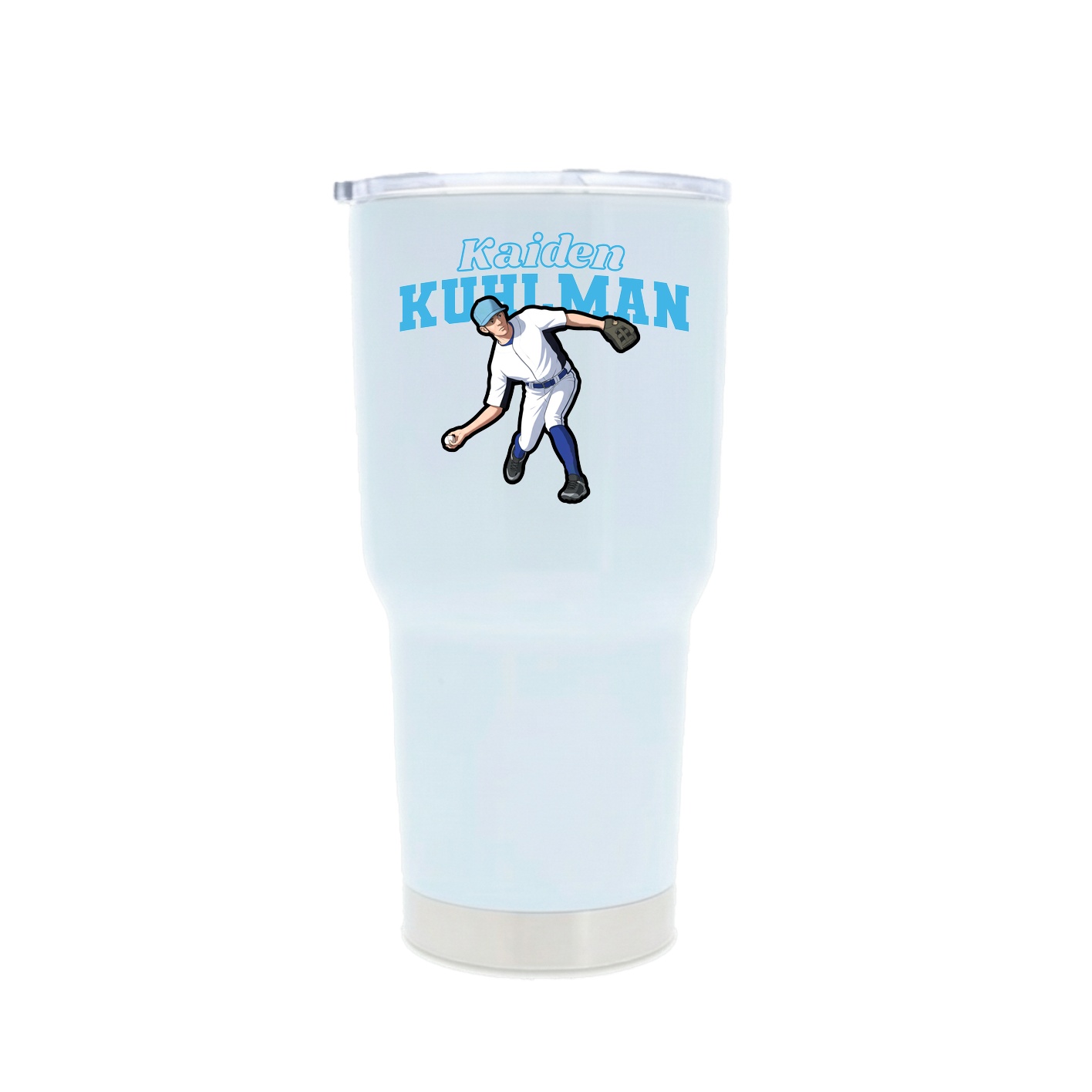 30oz Stainless Steel Tumbler — Name Arch in White