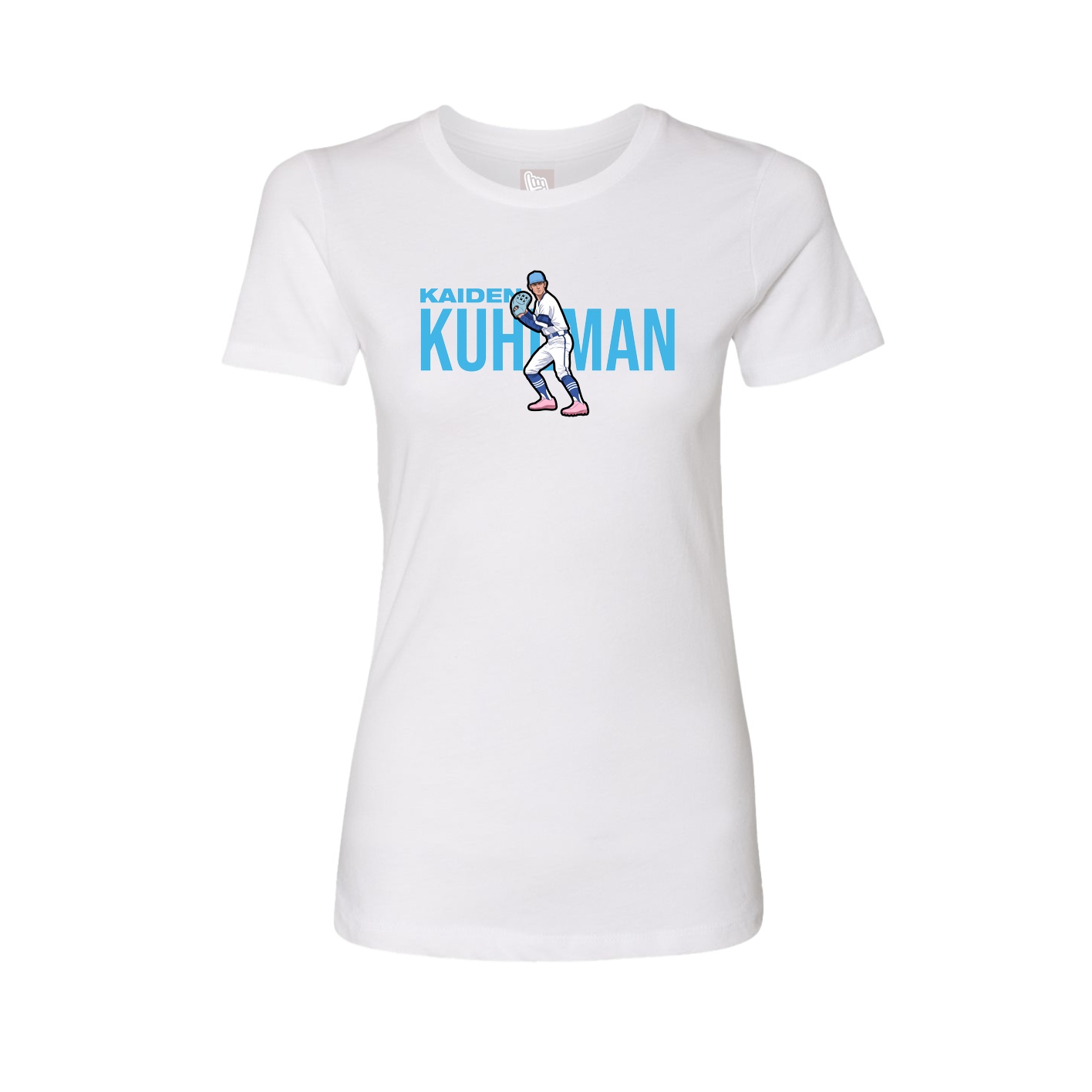 Fitted Women's Tee — Player Name in White