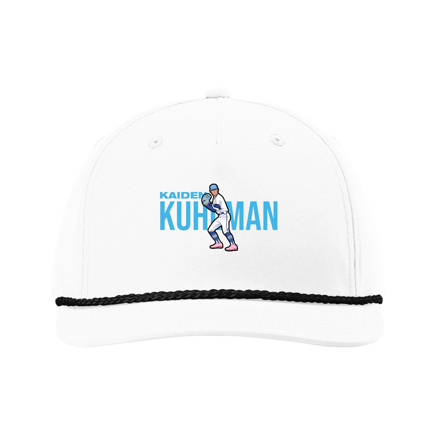 Five-Panel Classic Rope Cap — Player Name in White