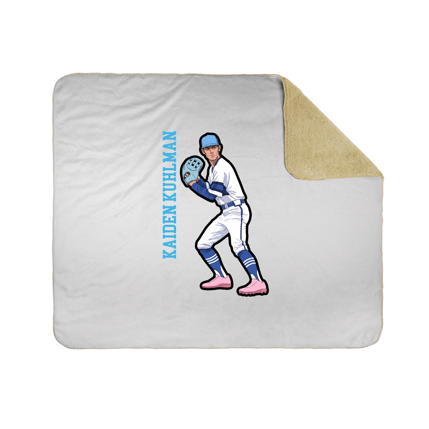Throw Blanket — Name Vertical in White