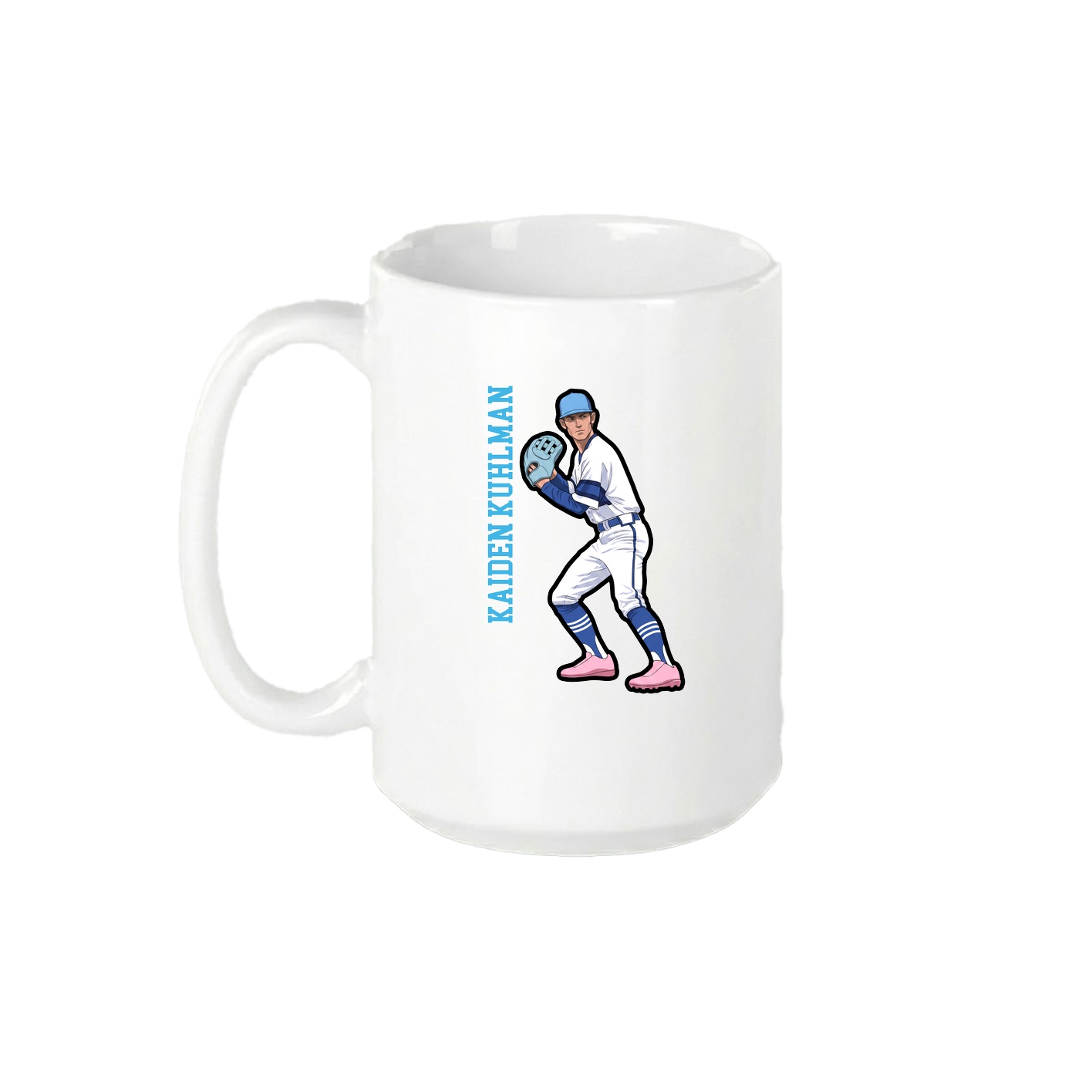 15oz Coffee Mug — Name Vertical in White