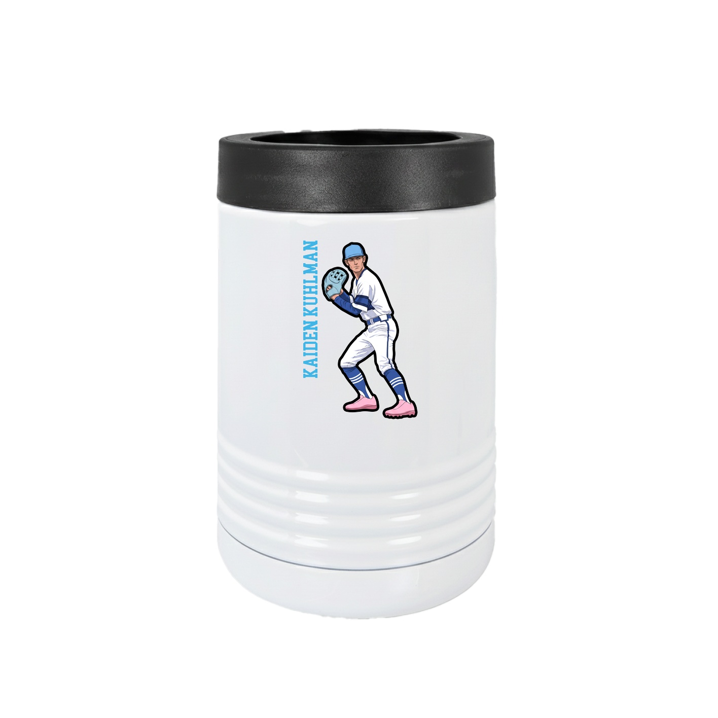 Beverage Holder — Name Vertical in White