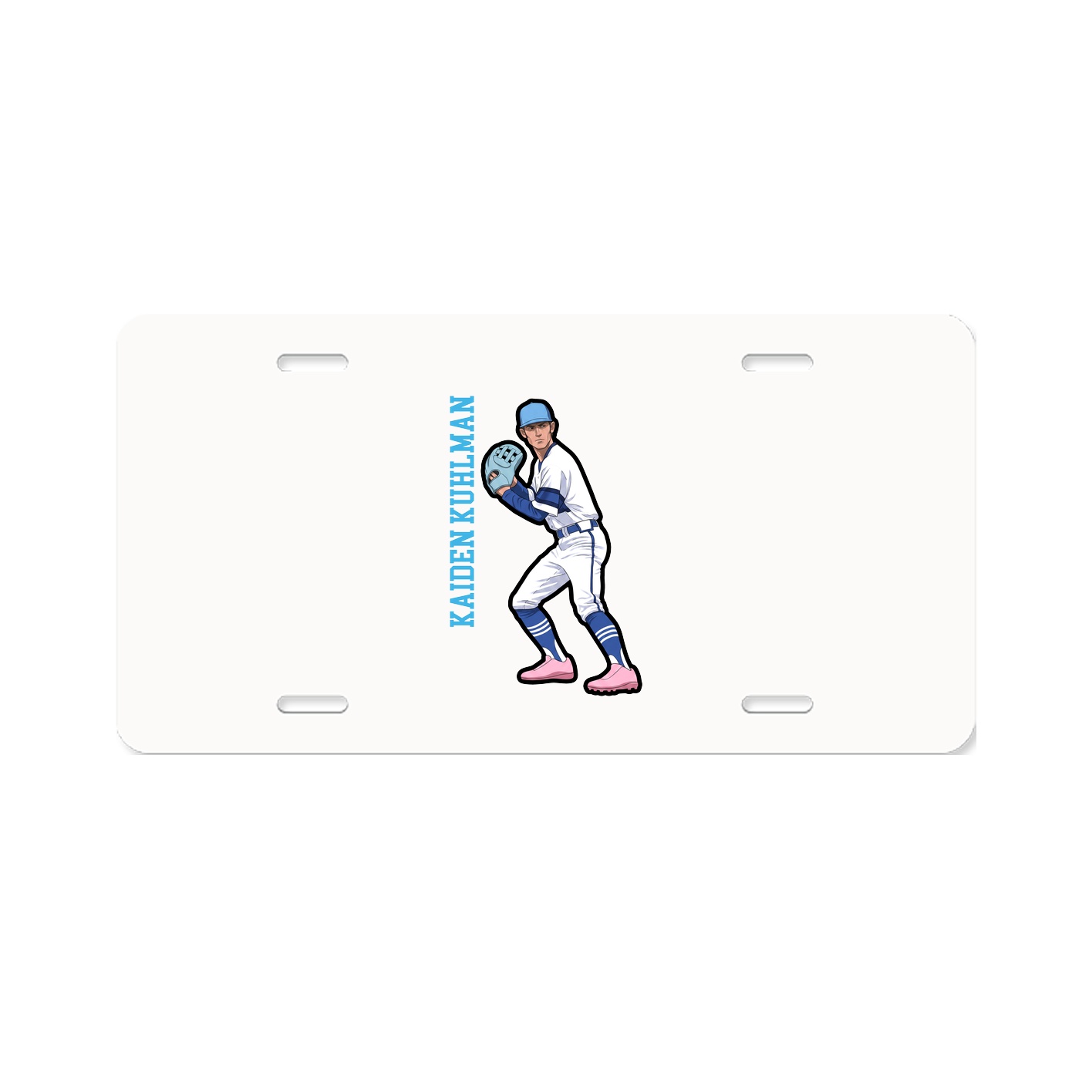 License Plate — Name Vertical in Classic