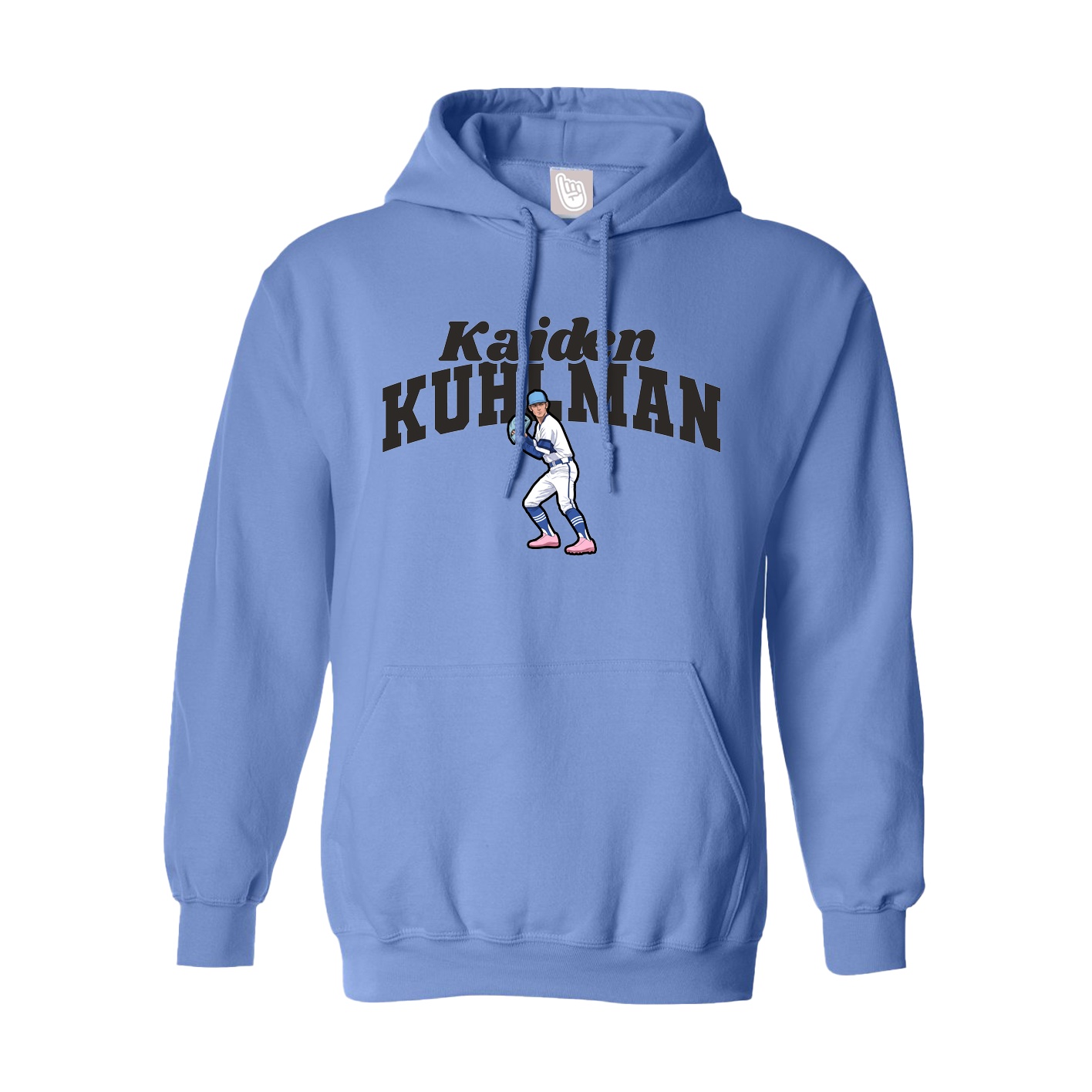 Youth Hoodie — Signature Arch in Powder Blue