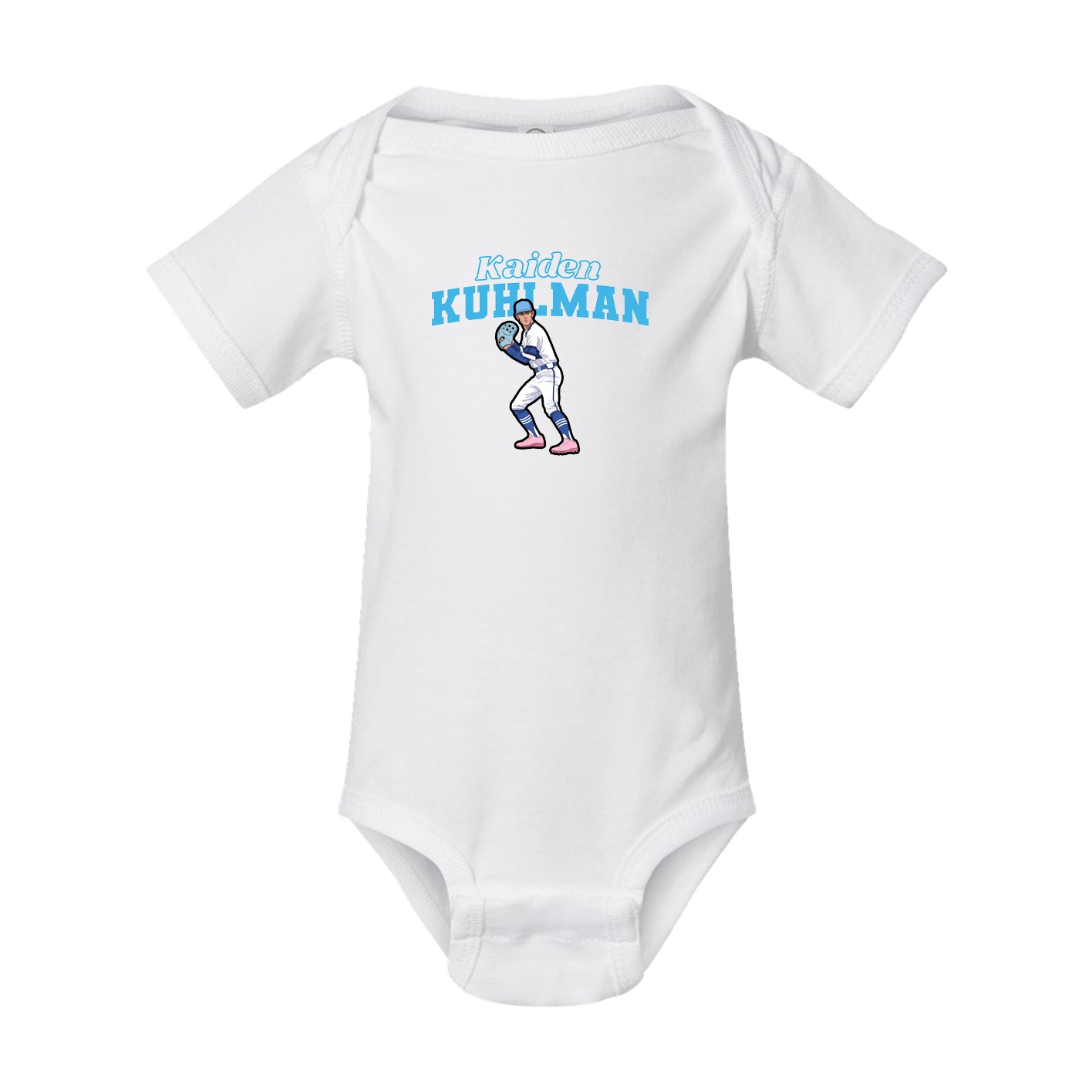 Baby Onesie — Name Arch in White