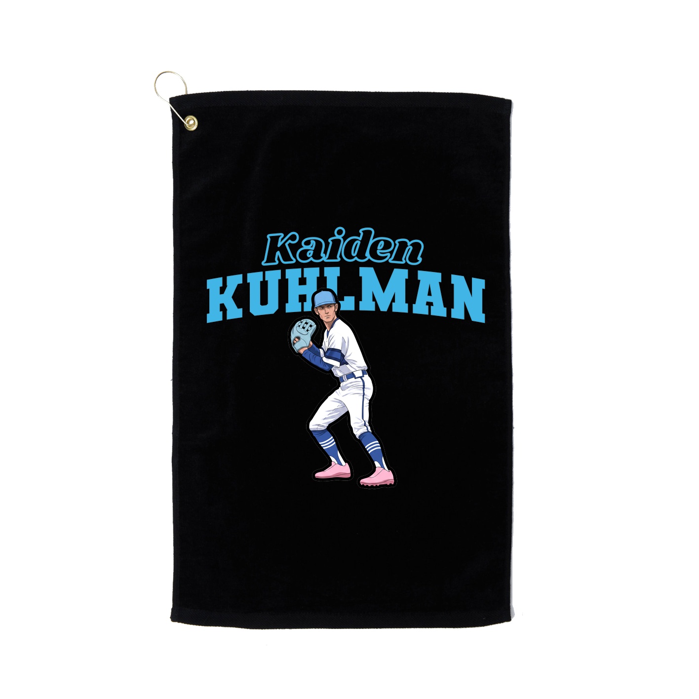 Golf Towel — Name Arch in Black