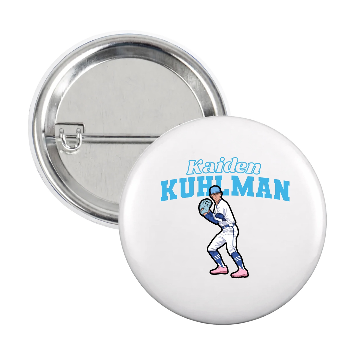Game Day Button — Name Arch in White