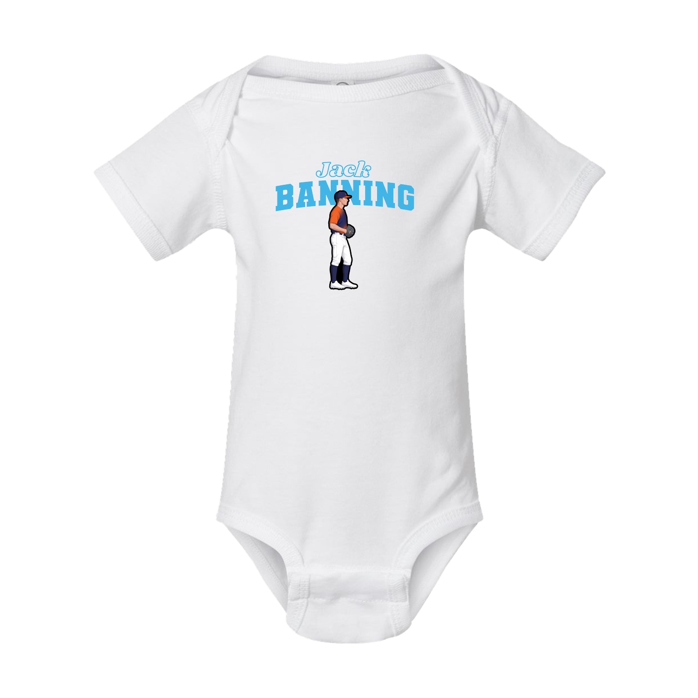 Baby Onesie — Name Arch in White
