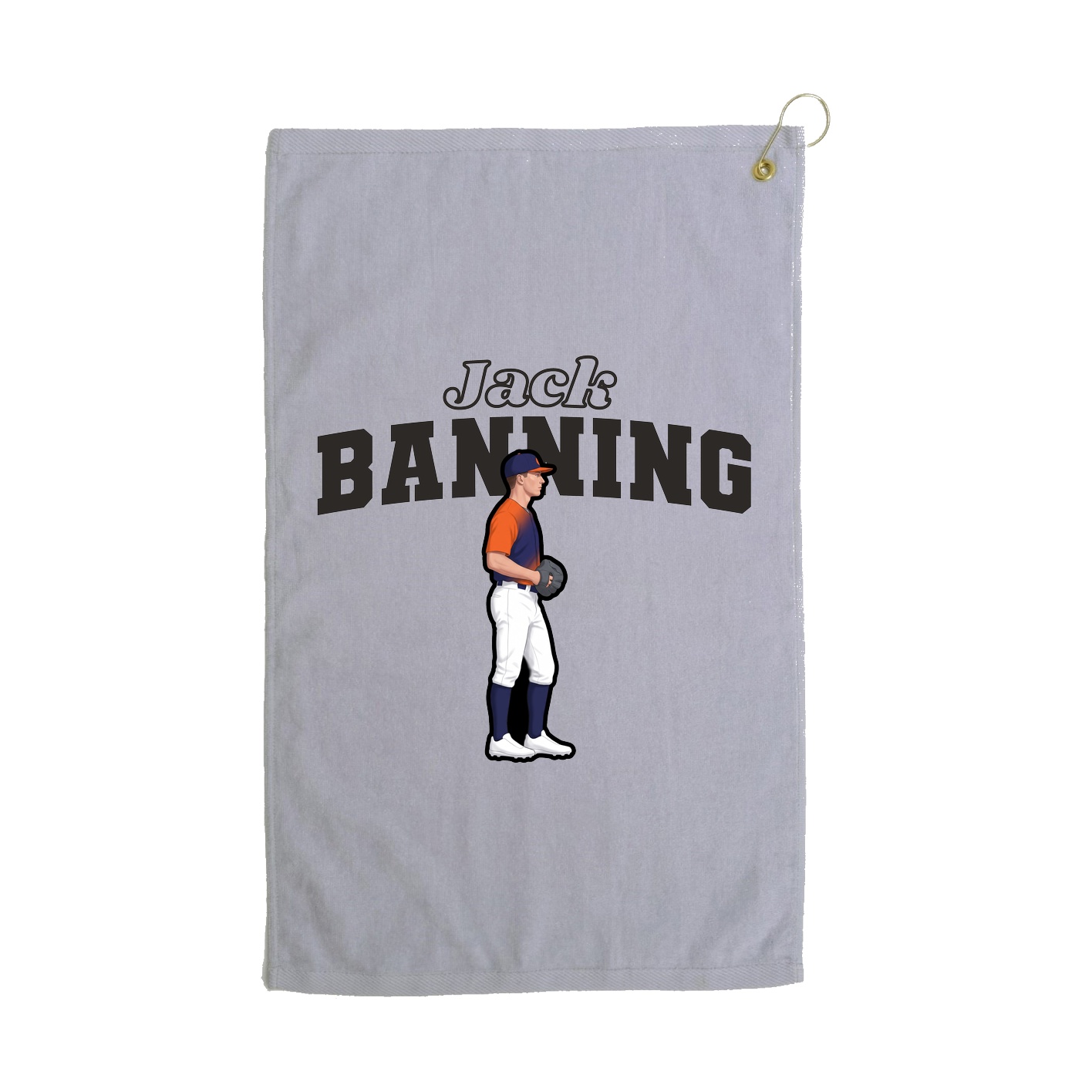 Golf Towel — Name Arch in Grey