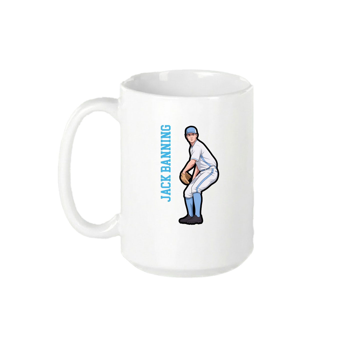 15oz Coffee Mug — Name Vertical in White