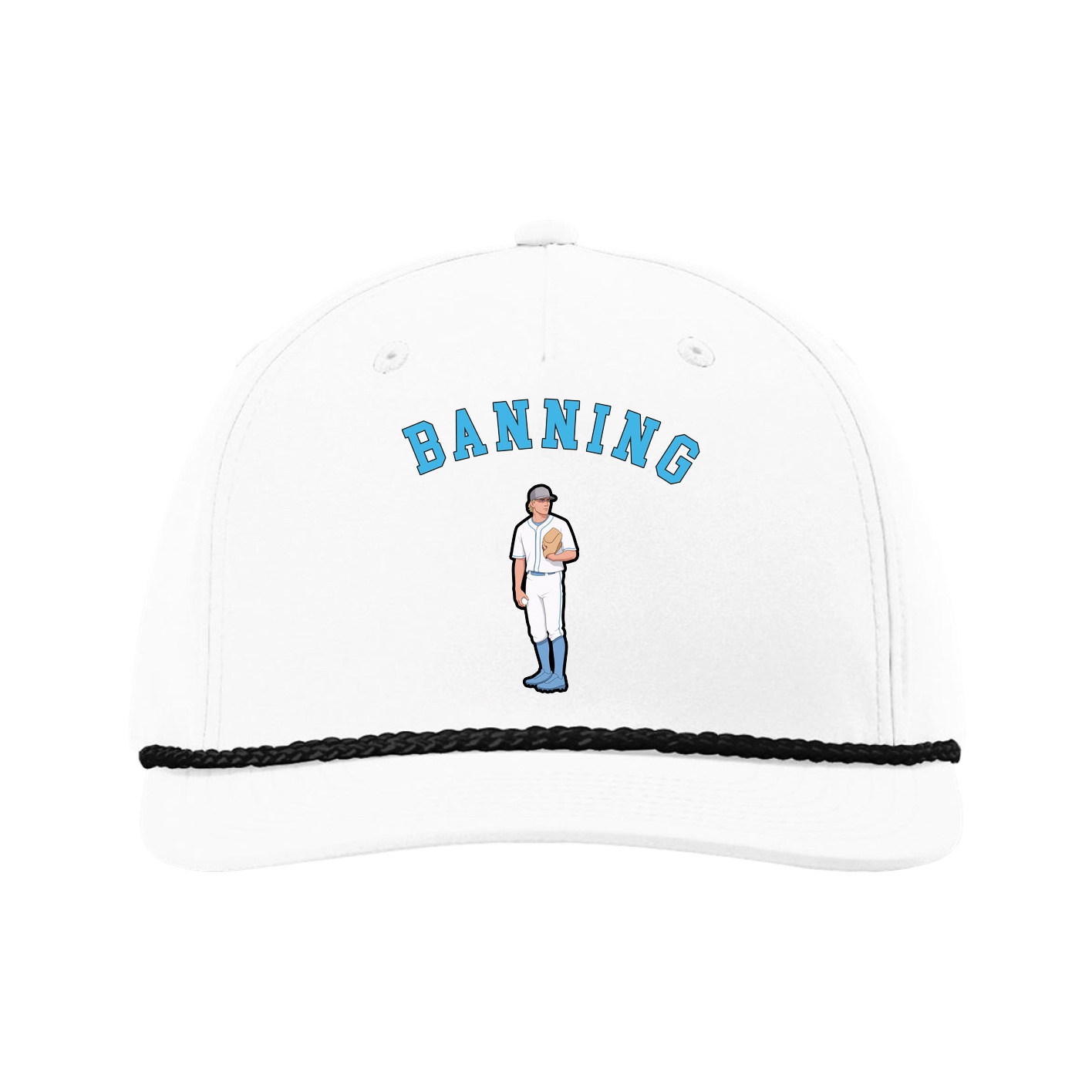 Five-Panel Classic Rope Cap — Shirsey Arch in White