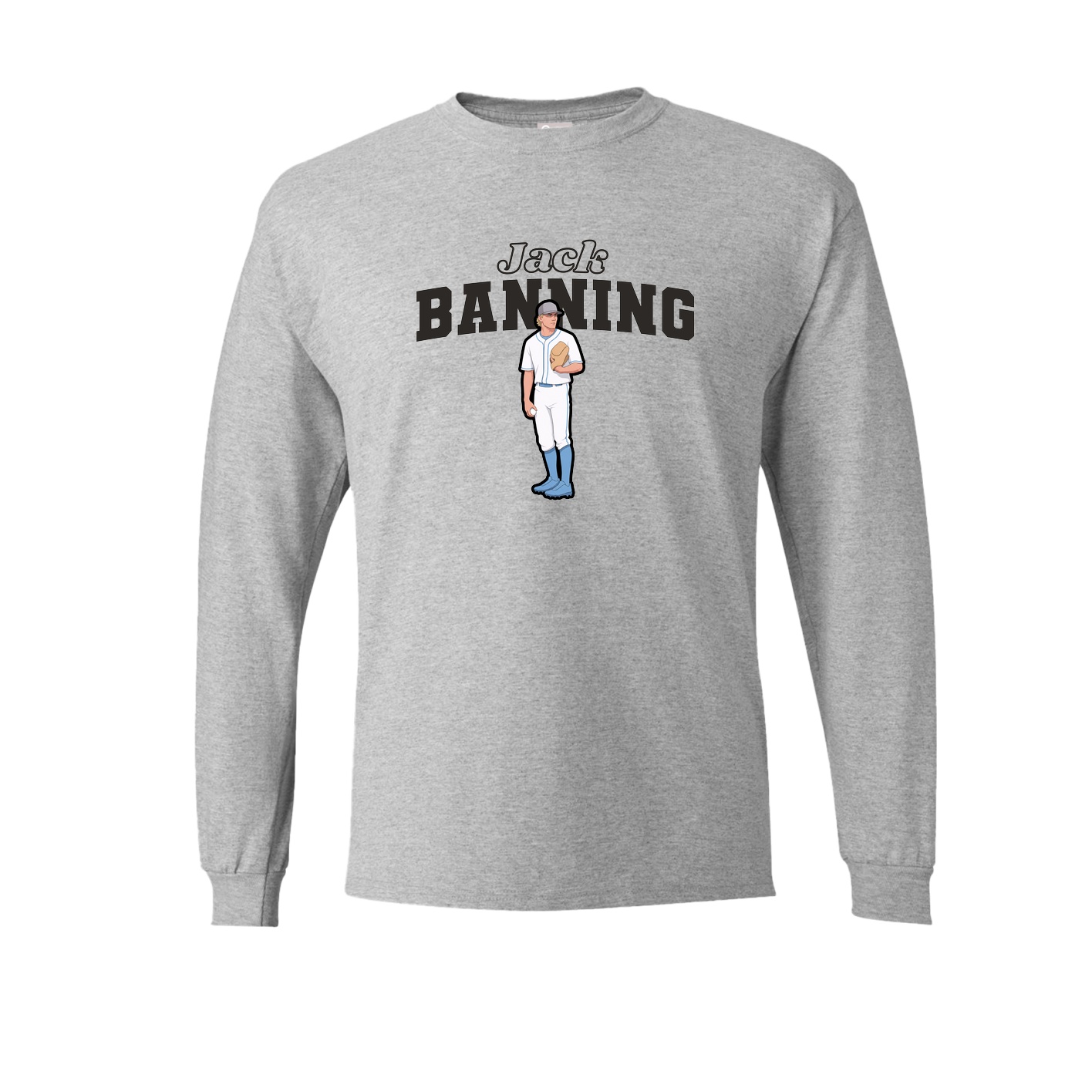 Long Sleeve Tee — Name Arch in Grey