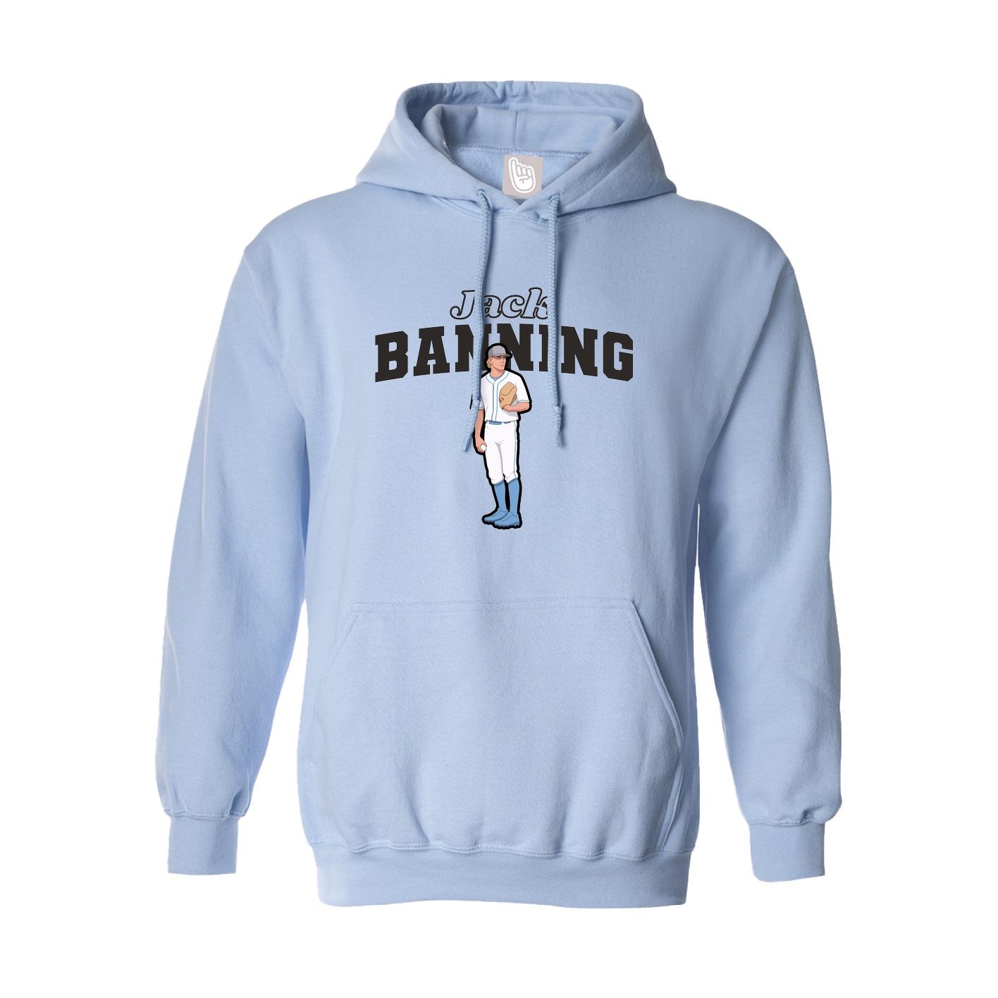 Hoodie — Name Arch in Light Blue