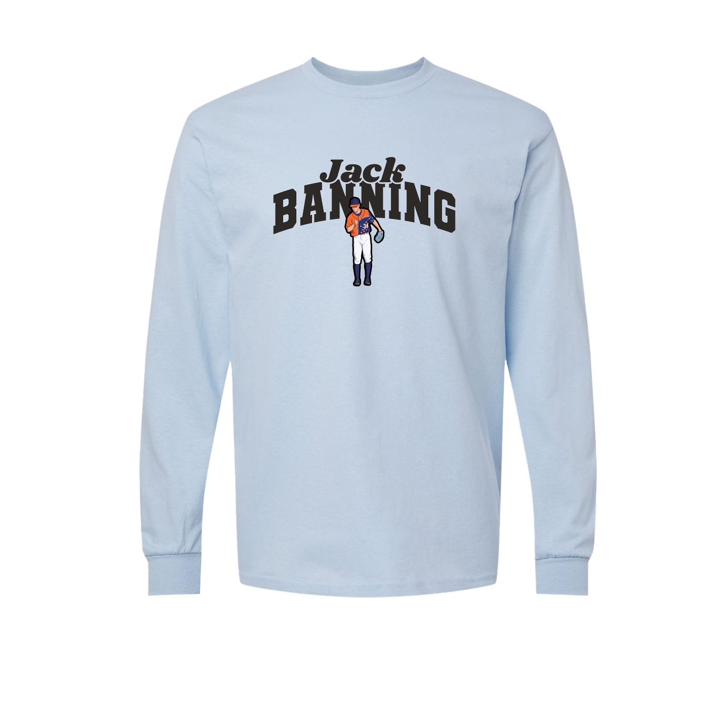 Long Sleeve Tee — Signature Arch in Light Blue
