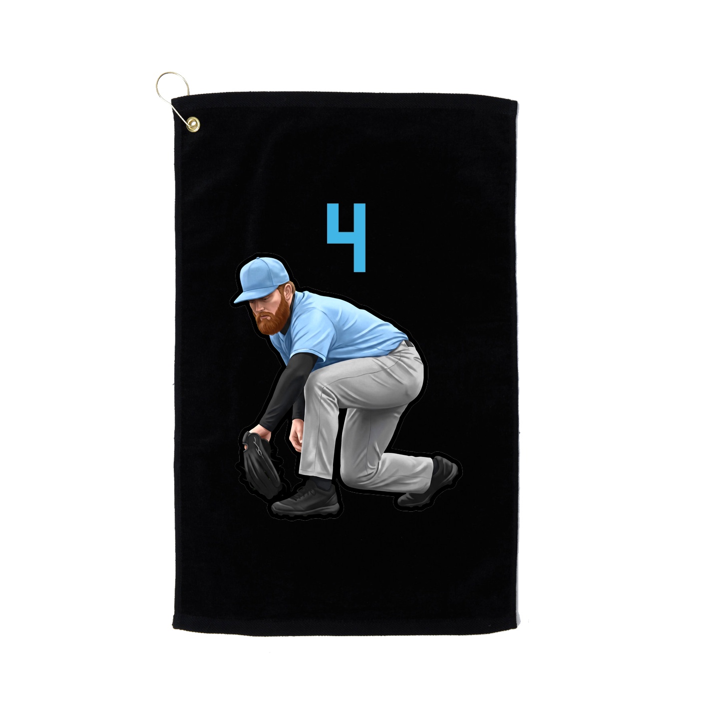 Golf Towel — Number Top in Black