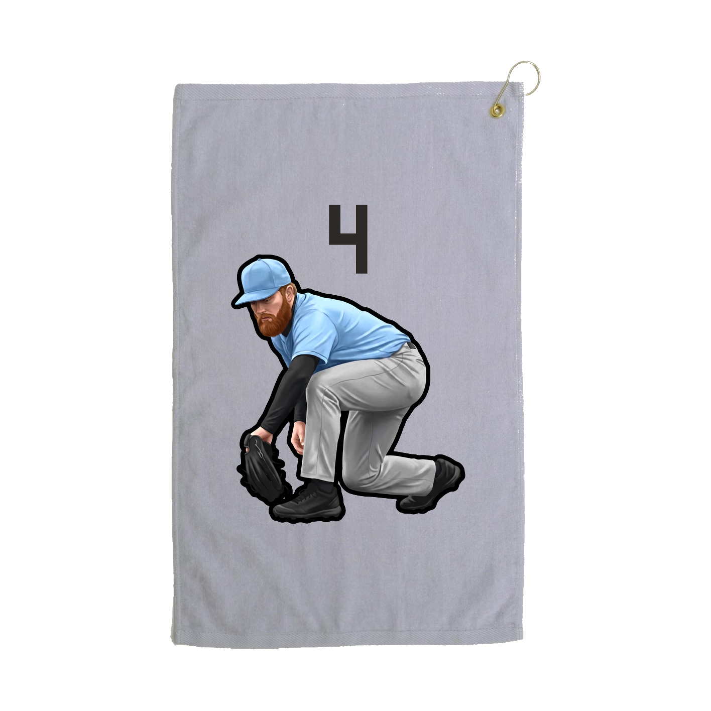 Golf Towel — Number Top in Grey
