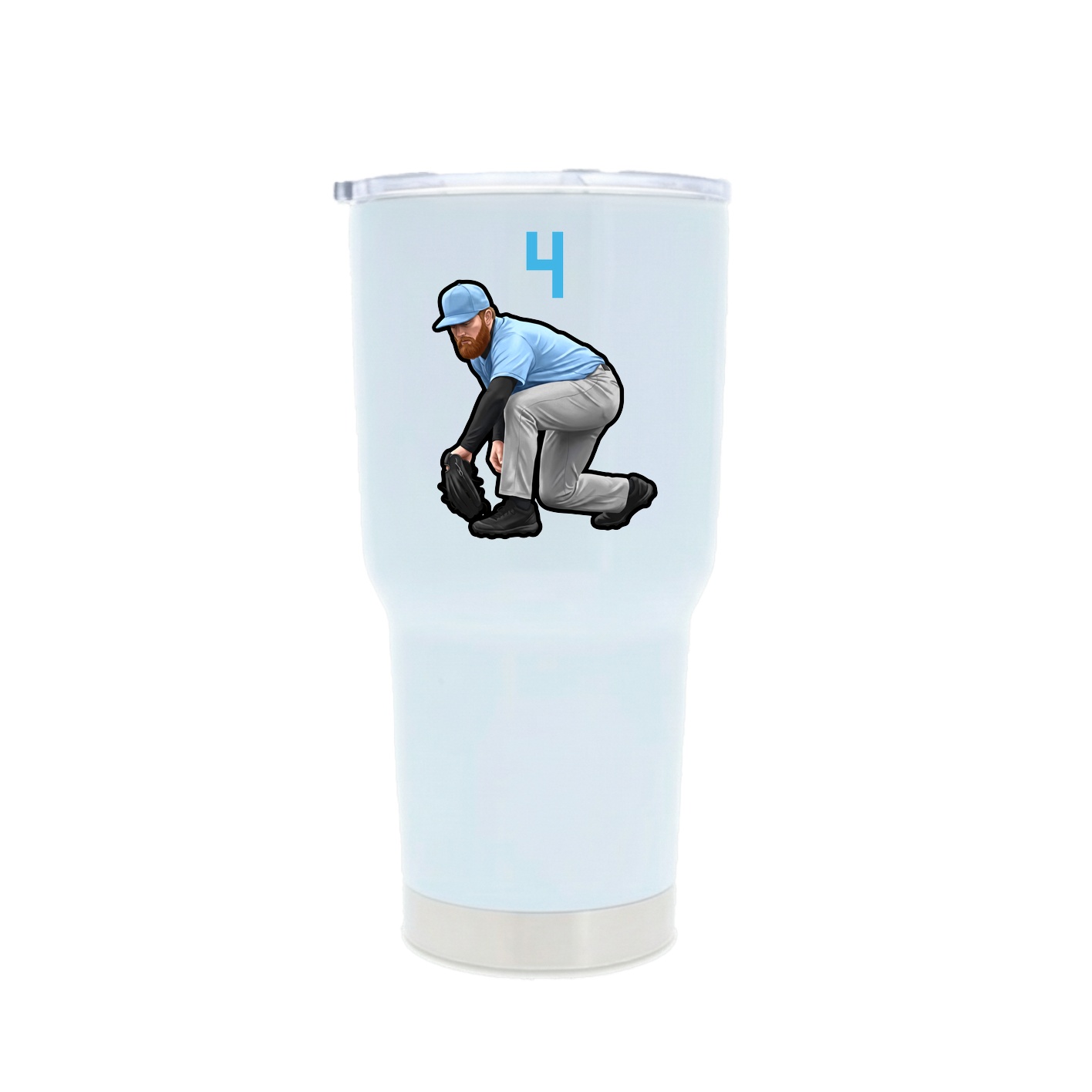 30oz Stainless Steel Tumbler — Number Top in White
