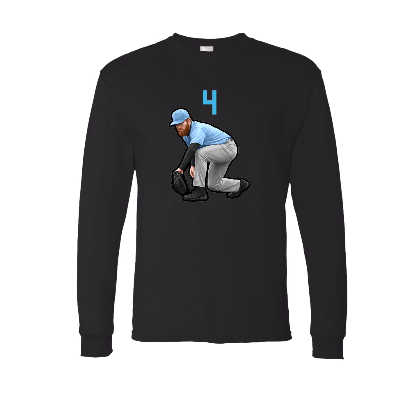 Long Sleeve Tee — Number Top in Black