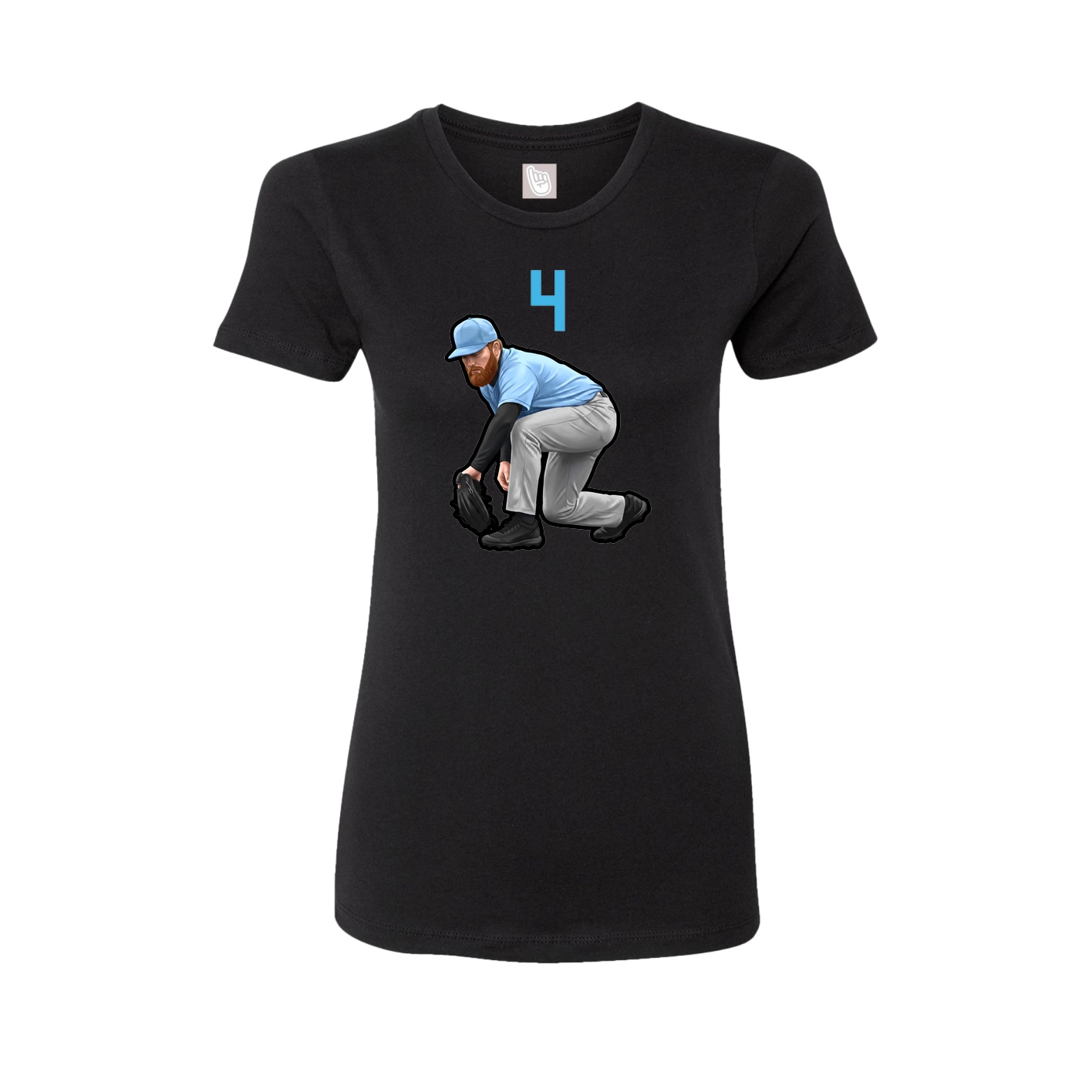 Fitted Women's Tee — Number Top in Black