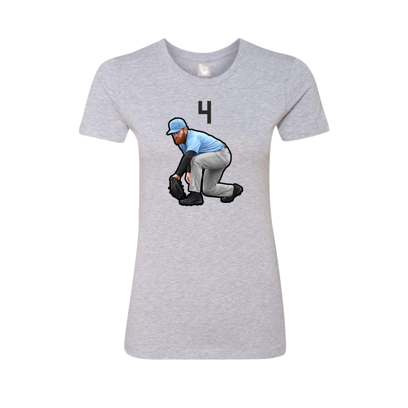 Fitted Women's Tee — Number Top in Grey