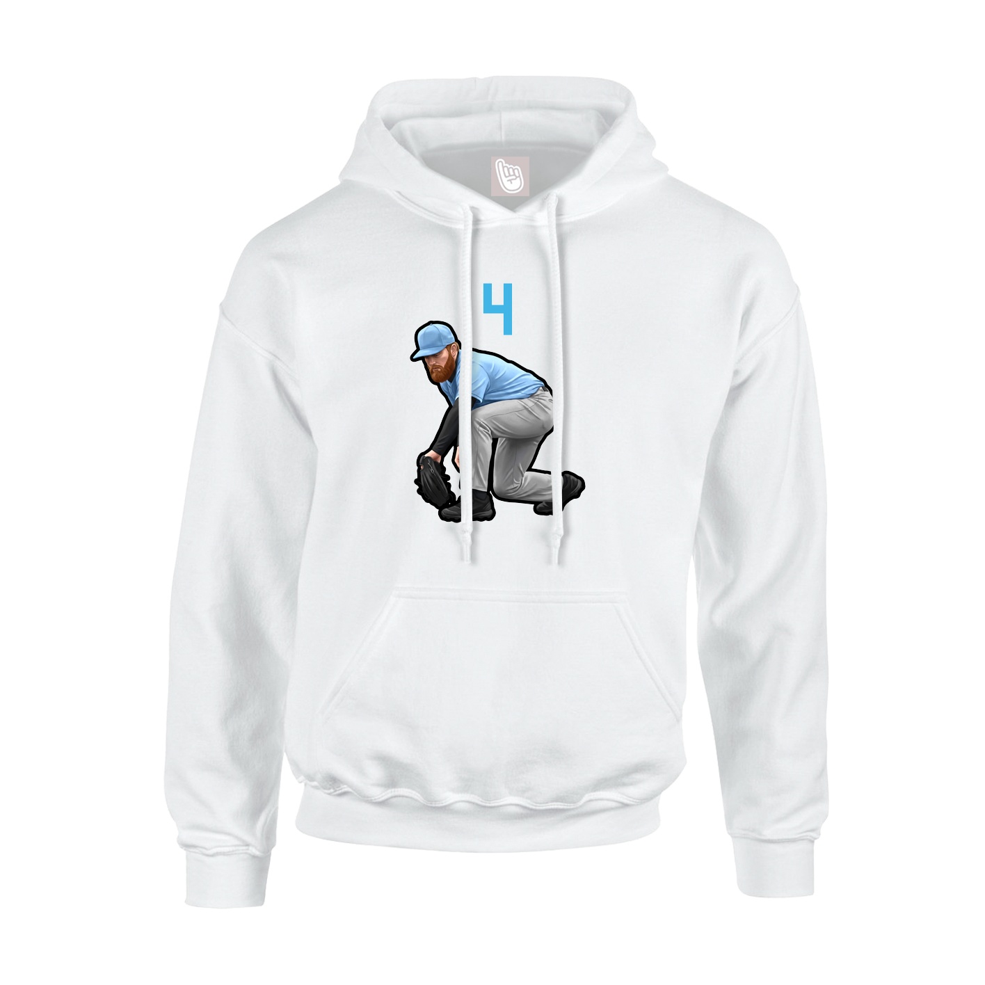 Youth Hoodie — Number Top in White