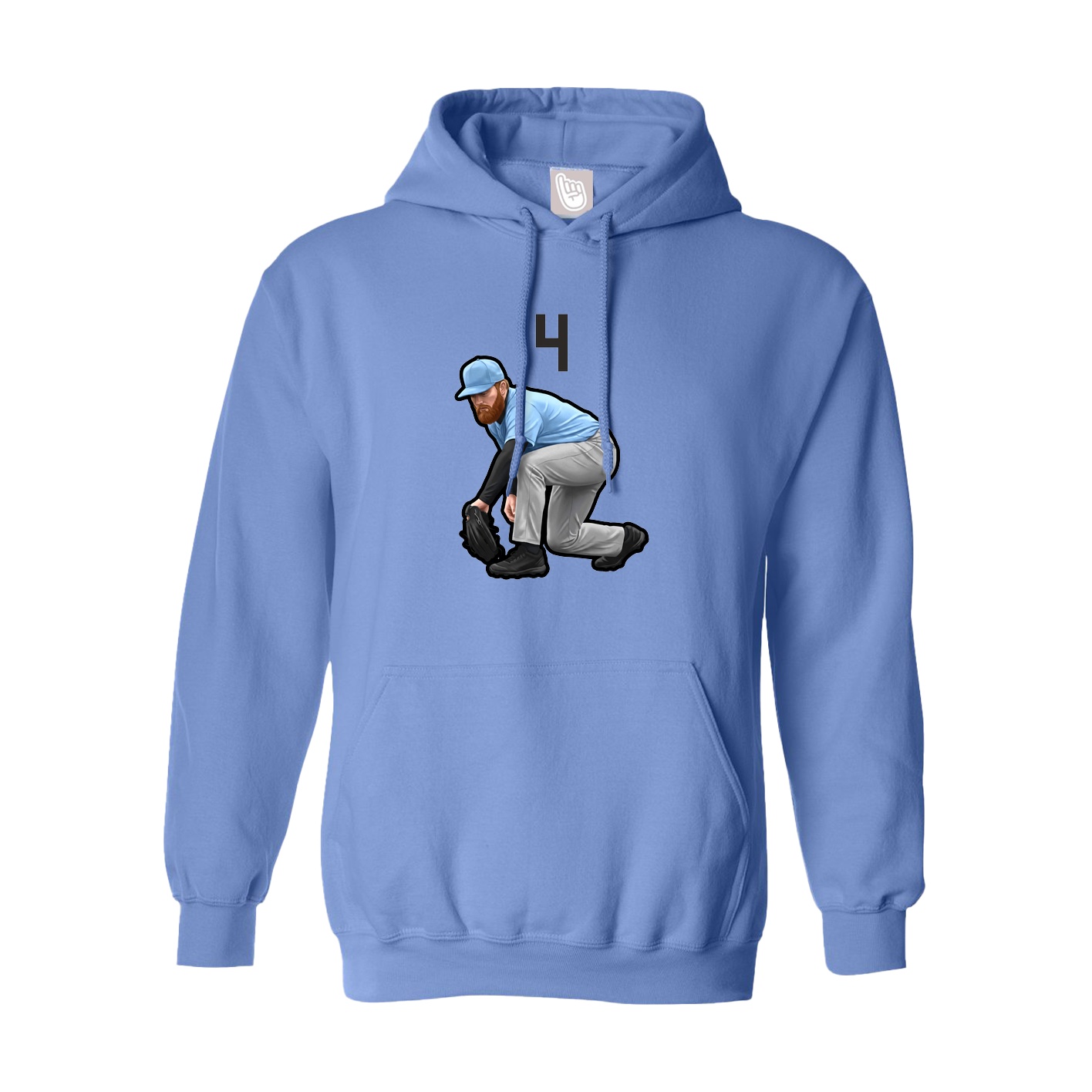 Youth Hoodie — Number Top in Powder Blue