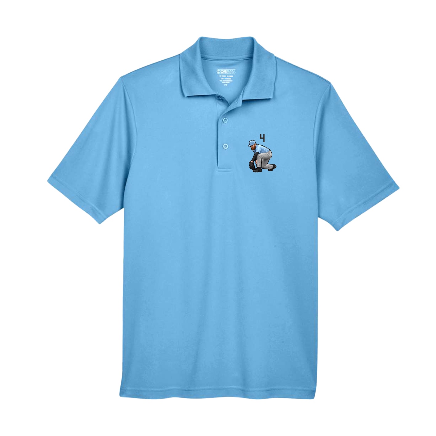 Performance Polo — Number Top in Powder Blue