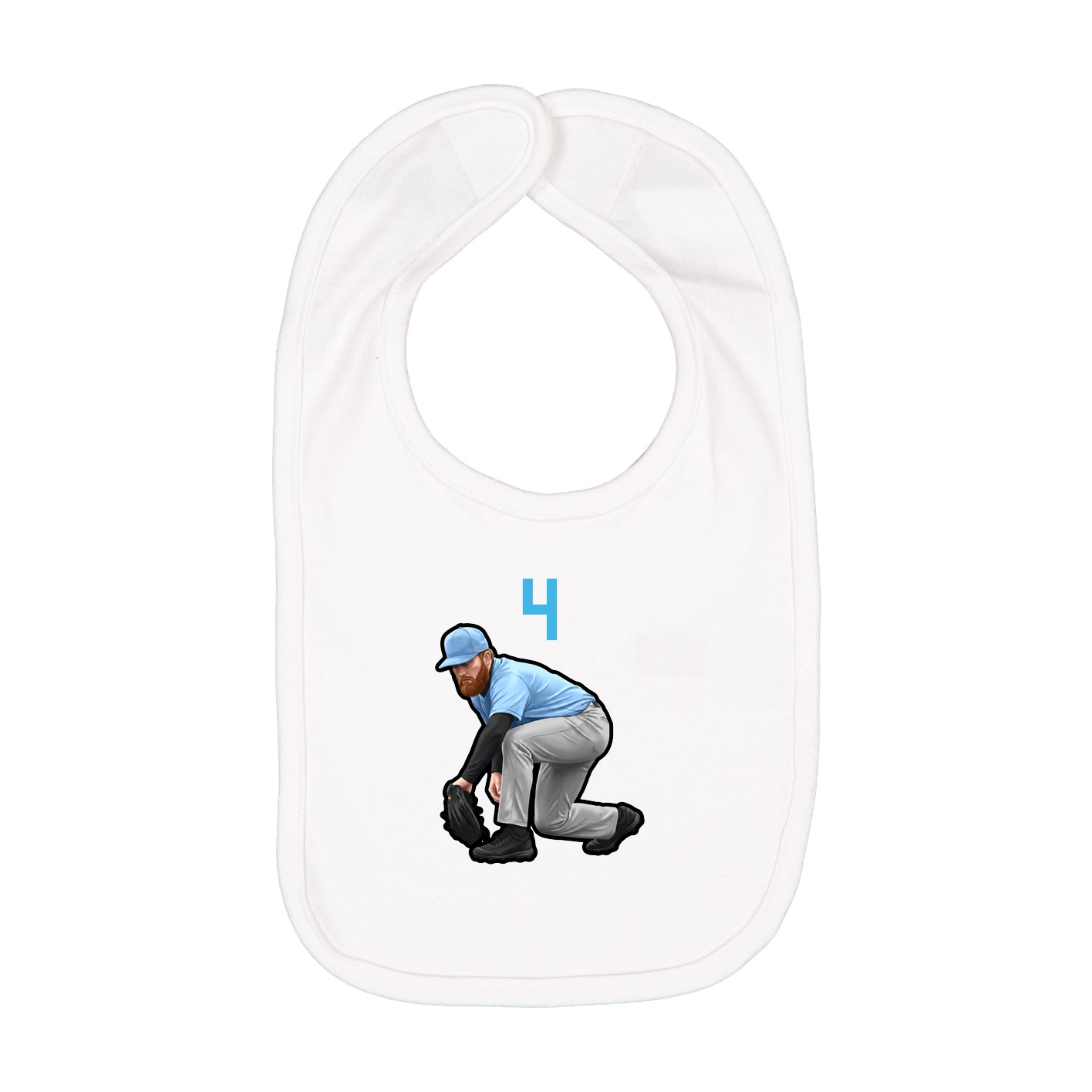 Infant Bib — Number Top in White
