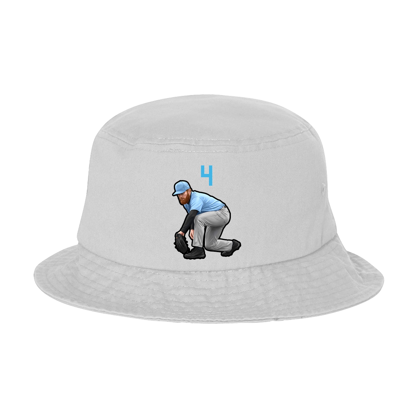 Bucket Cap — Number Top in White