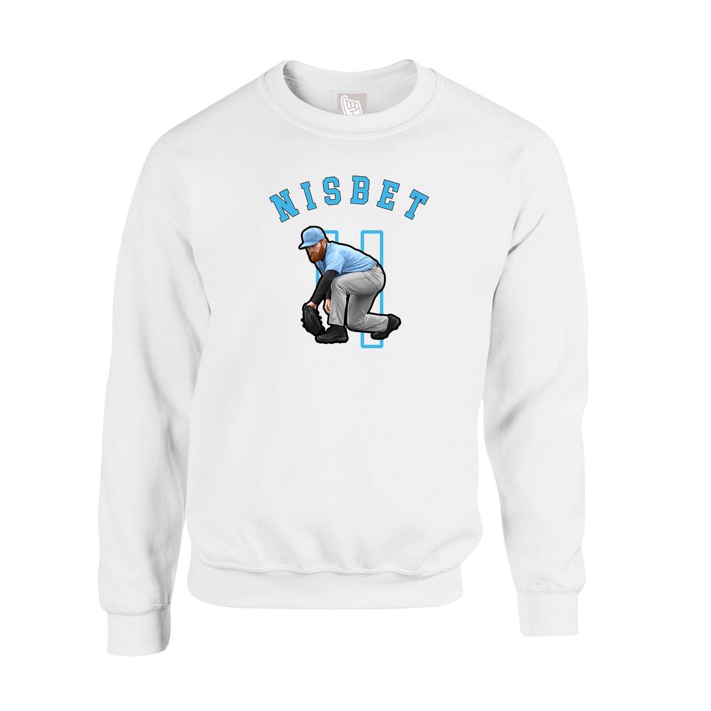 Fleece Crew — Shirsey Arch in White
