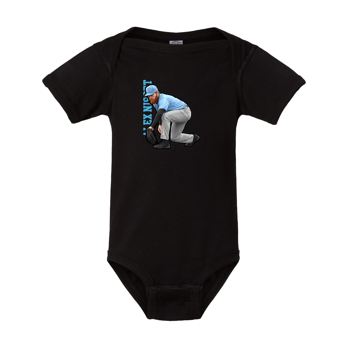 Baby Onesie — Name Vertical in Black