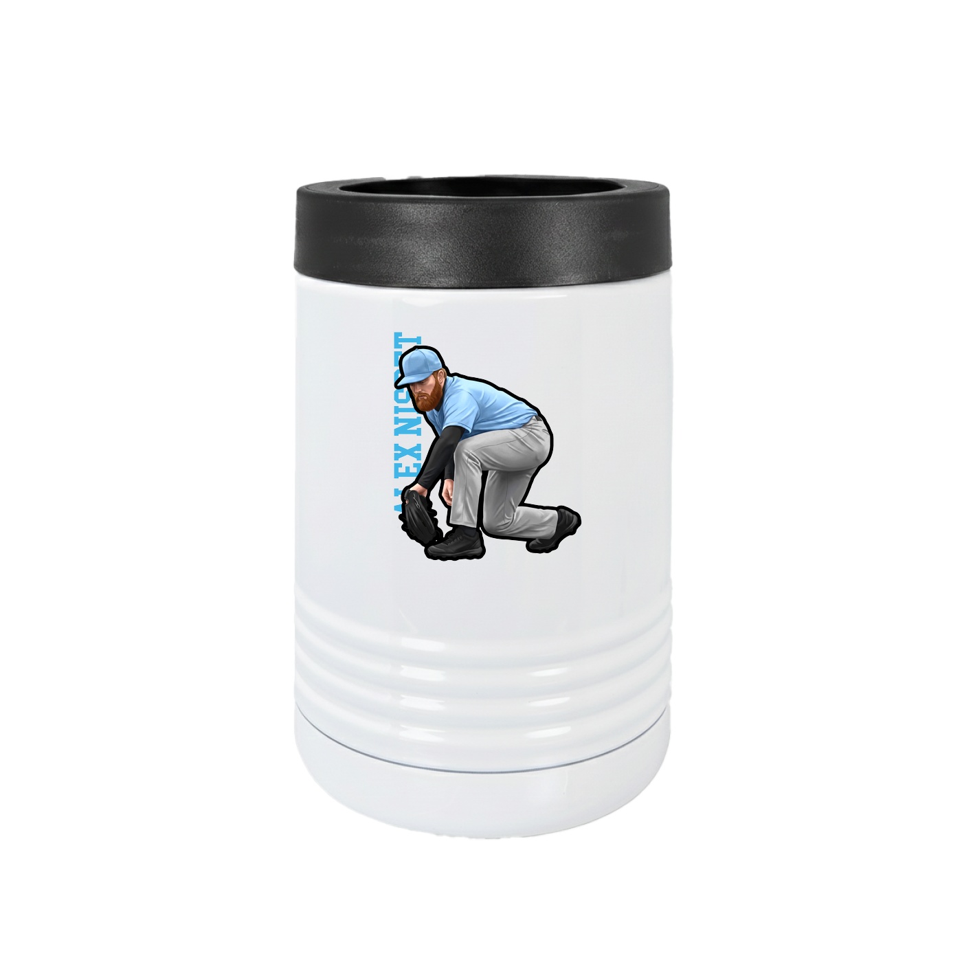 Beverage Holder — Name Vertical in White